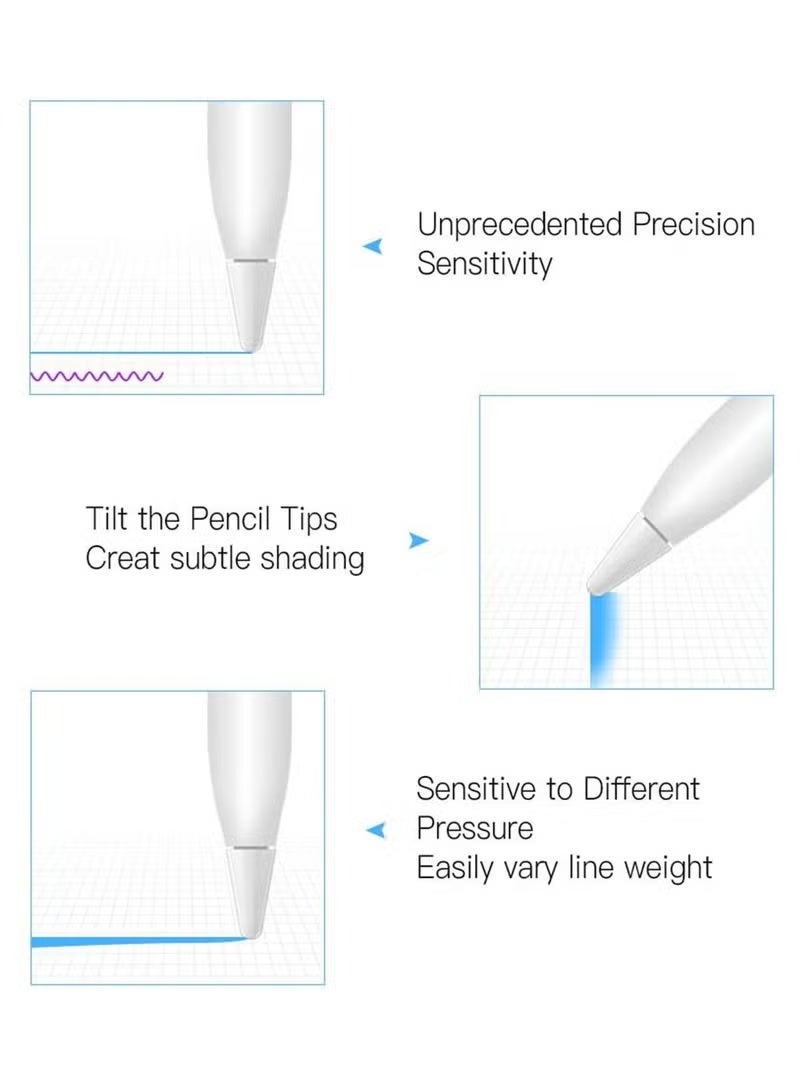 ستيرليبوكس عبوة مكونة من 4 ملحقات لقلم iPencil، مجموعة رؤوس قلم ستايلس لأجهزة Apple باللون الأبيض، رأس قلم ستايلس/غطاء بديل/محول شحن متوافق مع iPad Pro من Apple - Image 4